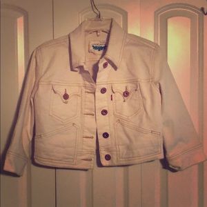 White crop jean jacket